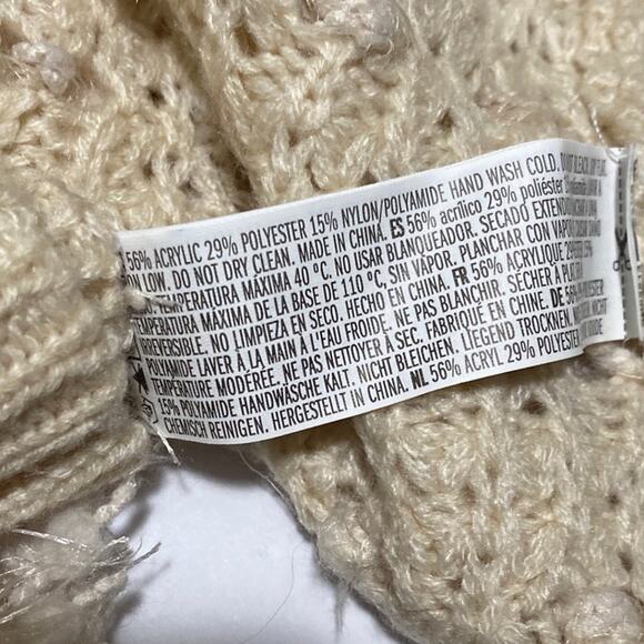 Shaggy y2k 2000s Women's Fringe Knit Open Cardigan size Medium Boho Forever 21 - Picture 7 of 8